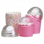 Set de 12 tarrinas para helados con tapa Rosa