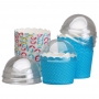 Set de 12 tarrinas con tapa Celeste