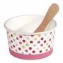 Set de 12 tarrinas con cuchara rosa