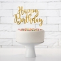 Topper para Tartas Happy Birthday Dorado 22 cm