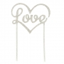 Topper para tartas Love plateado
