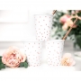 Set de 6 vasos blancos con lunares rose gold de 260 ml