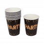 Vasos Dorados y Negros Party 8 ud