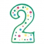 Vela de cumpleaños Nº 2 verde