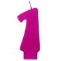 Vela número 1 color fucsia 6cm