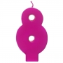 Vela número 8 color fucsia 6cm