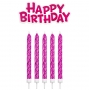 Velas Fucsias Happy Birthday