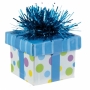 contrapeso para globos azul con forma de regalo