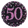 8 platos de cartón para 50 cumpleaños de Pink Sparkling 8 platos de cartón para 50 cumpleaños de Pink Sparkling