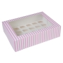 Caja 24 mini cupcakes Rosa y blanco