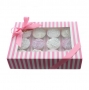 Caja para 12 cupcakes Luxury Rosa y Blanco