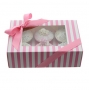 Caja para 6 cupcakes Luxury Rosa y Blanco