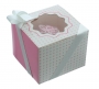 Caja para 1 cupcake Luxury rosa con detalles en blanco