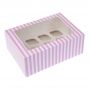 Caja para 12 Cupcakes Rosa y Blanco 2 ud