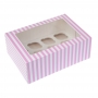 Caja para 12 Mini Cupcakes Rosa y Blanca 2 Ud