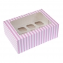 Caja para 12 Mini Cupcakes Rosa y Blanca 2 Ud Caja para 12 Mini Cupcakes Rosa y Blanca 2 Ud