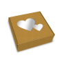 Caja para Galletas Kraft con Corazones 10 cm Caja para Galletas Kraft con Corazones 10 cm