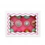 Caja para 12 cupcakes Luxury rosa con detalles en blanco