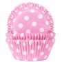 Cápsulas para cupcakes rosa bebé con lunares