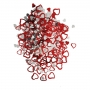 Confeti Metalizado Corazones Rojo y Plata Confeti Metalizado Corazones Rojo y Plata