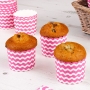 Cápsulas para Cupcakes Rosas con Rayas Onduladas Cápsulas para Cupcakes Rosas con Rayas Onduladas