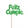 Decoración para tarta Feliz Cumple Verde