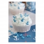 Decoraciones de azúcar para dulces de anclas azules y blancas 40 gramos Decoraciones de azúcar para dulces de anclas azules y blancas 40 gramos