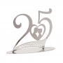 Decoración para tarta 25 años en color plata Decoración para tarta 25 años en color plata