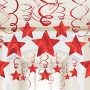 Decoración Colgante Estrellas y Espirales Rojas 30 ud Decoración Colgante Estrellas y Espirales Rojas 30 ud