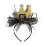 Diadema de cumpleaños con corona personalizable Gold Sparkling