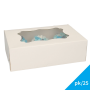 Caja para 6 Cupcakes Blanca con Ventana 25 ud - Funcakes Caja para 6 Cupcakes Blanca con Ventana 25 ud - Funcakes