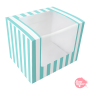 Caja para Donuts Blanca y Azul - 12,5 x 10 cm Caja para Donuts Blanca y Azul - 12,5 x 10 cm