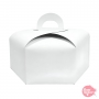 Caja Para Tarta Hexagonal Blanca Con Asa | 23 Cm De Diámetro, 10 Cm De Alto | Ideal Para Pastelerías Y Regalos