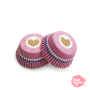 Cápsulas Cupcake Corazones Fucsias - 50 Unidades