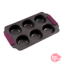 Molde de Acero para 6 Cupcakes con Asas de Silicona Molde de Acero para 6 Cupcakes con Asas de Silicona