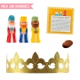 Set Roscón - Corona Oro, Rey Porcelana, Haba y Tarjeta (100 Unidades) Set Roscón - Corona Oro, Rey Porcelana, Haba y Tarjeta (100 Unidades)