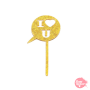 Topper para Cupcake Dorado I Love You 8 ud Topper para Cupcake Dorado I Love You 8 ud