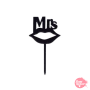 Topper para cupcake negro - labios mujer Topper para cupcake negro - labios mujer