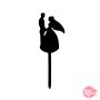 Topper para cupcake negro - pareja novios Topper para cupcake negro - pareja novios