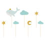 Topper para Cupcakes Ballena 7 ud - Partydeco Topper para Cupcakes Ballena 7 ud - Partydeco