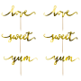 Topper para Cupcakes Love Oro 6 ud - Partydeco Topper para Cupcakes Love Oro 6 ud - Partydeco