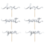 Topper para Cupcakes Love Plata 6 ud - Partydeco Topper para Cupcakes Love Plata 6 ud - Partydeco