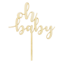 Topper para Tarta Madera Oh Baby 13 cm - Partydeco Topper para Tarta Madera Oh Baby 13 cm - Partydeco