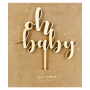 Topper para Tarta Madera Oh Baby 13 cm - Partydeco Topper para Tarta Madera Oh Baby 13 cm - Partydeco