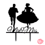 Topper para tarta negro - recien casados Topper para tarta negro - recien casados