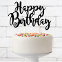 Topper para Tarta Happy Birthday Negro - Partydeco Topper para Tarta Happy Birthday Negro - Partydeco