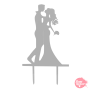 Topper para tarta plata - pareja novios Topper para tarta plata - pareja novios