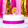 Vela Cumpleaños Dorada Número 6 - Partydeco Vela Cumpleaños Dorada Número 6 - Partydeco