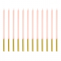 Velas Cumpleaños Rosa / Dorado 14 cm - 12 ud Velas Cumpleaños Rosa / Dorado 14 cm - 12 ud