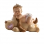 Figura Bautizo Niña Durmiendo con Perro 9 cm Figura Bautizo Niña Durmiendo con Perro 9 cm